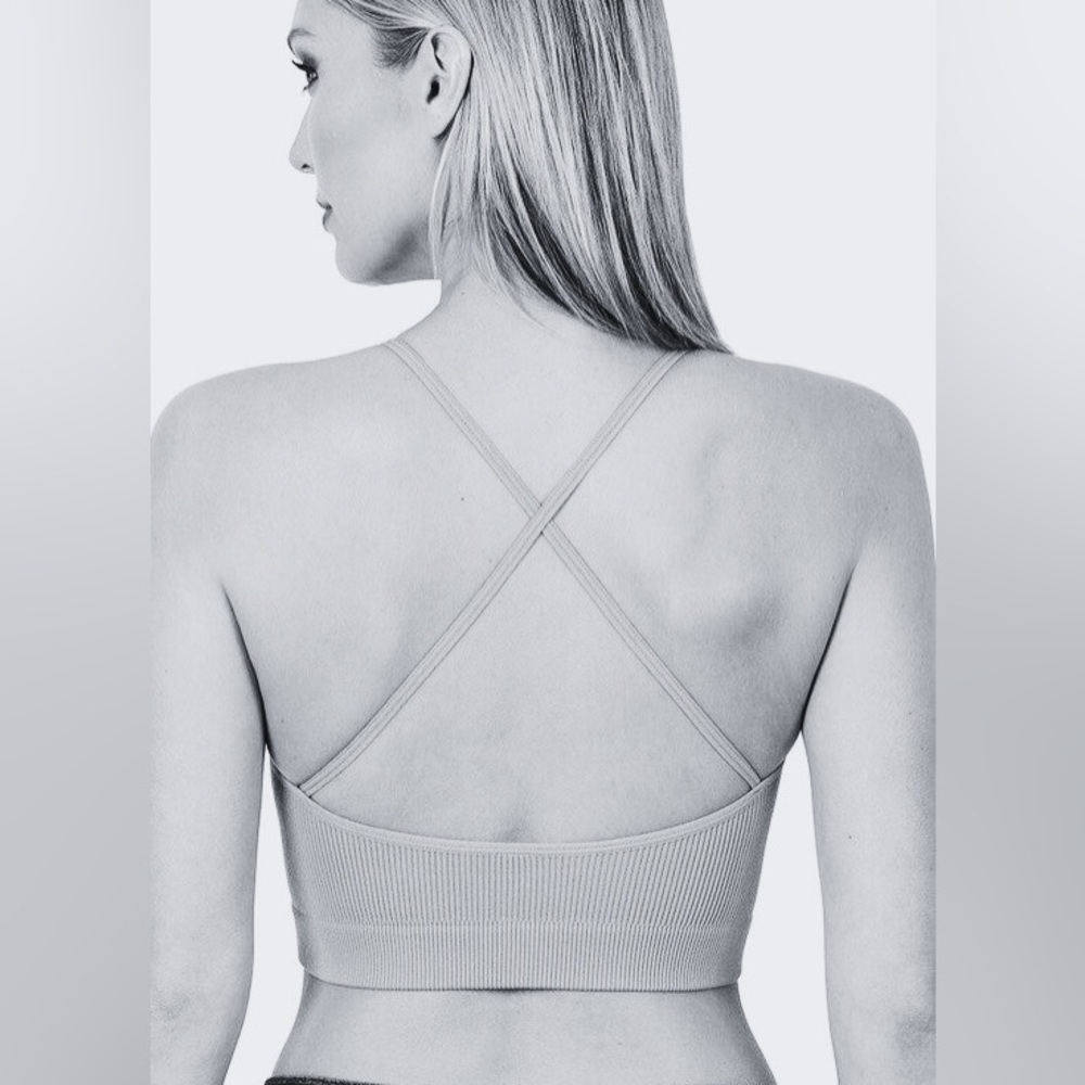 Zenana Ribbed Seamless Bralette Size L XL Dusty Lavender Cropped Tank NWT - Picture 3 of 5